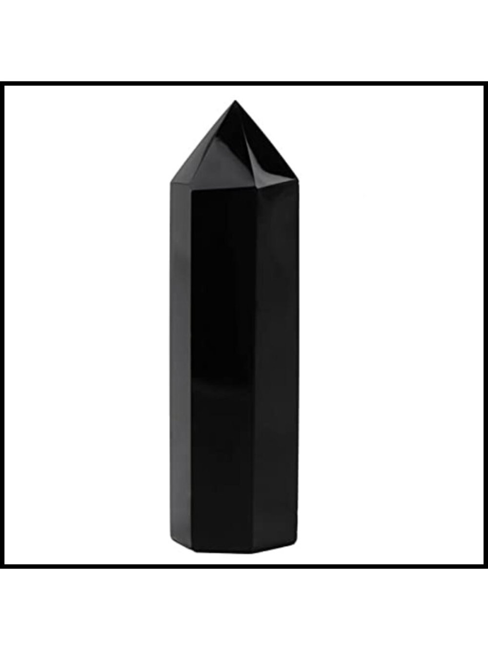 Natural Obsidian Healing Crystal Wand Faceted Prism Bar Reiki Chakra Meditation